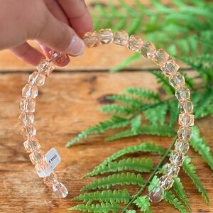 Clear Beaded Headband - Peach Tone